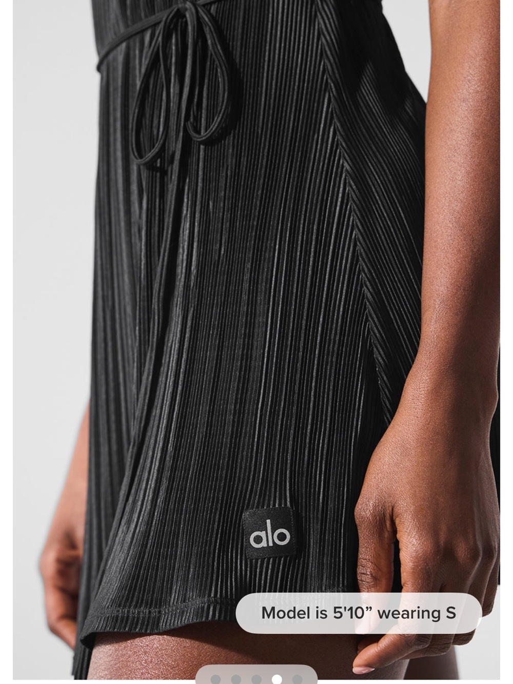 ALO Yoga Black Pleated Slip Romper - Picture 3 of 7